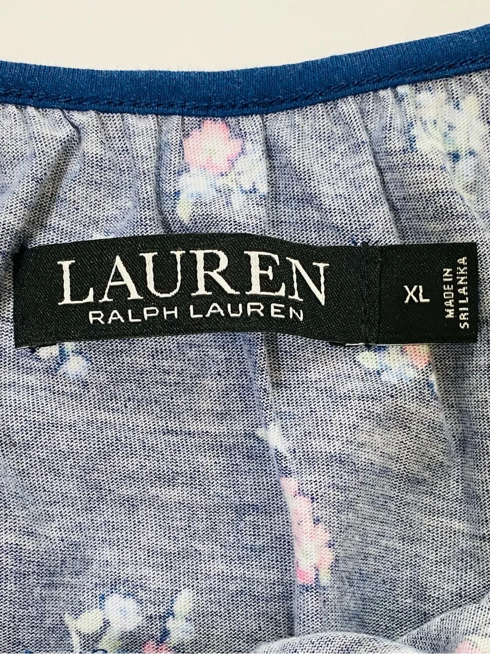 Ralph Lauren Women’s Double Strap Button Neck Nightgown Navy
